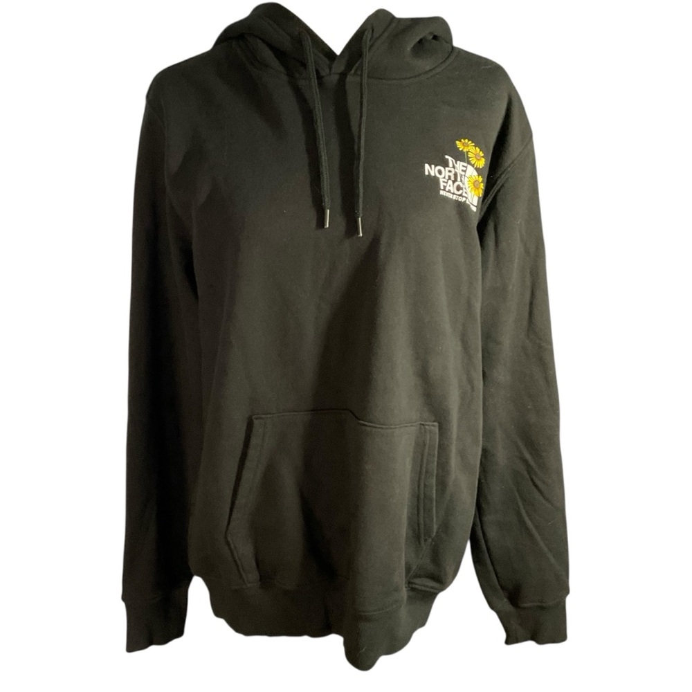 The North Face Women's Black Evolution Floral Box NSE Hoodie Sz M Sunflower